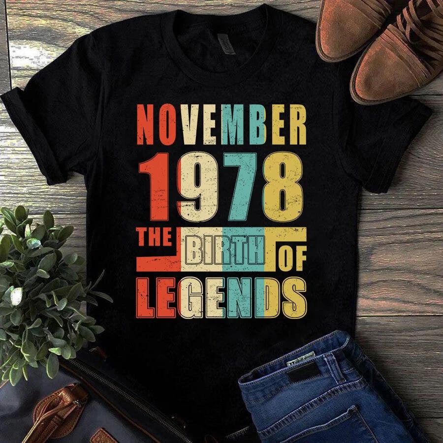 Ноябрь 1978 года Рождение Легенд Винтажные Унисекс Мужские и Женские Футболки