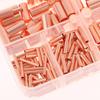125/250/414/578Pcs Non Insulated Electrical Butt Terminal Assortment Kit Wire Ferrules Set 7 Size Copper Crimp Connector
