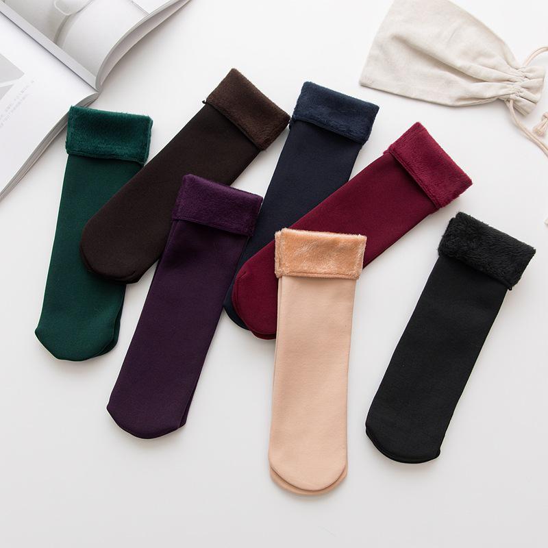 1 Pair Women's Autumn Winter Thickening Socks Velvet Casual Snow Thermal Keeping Socks