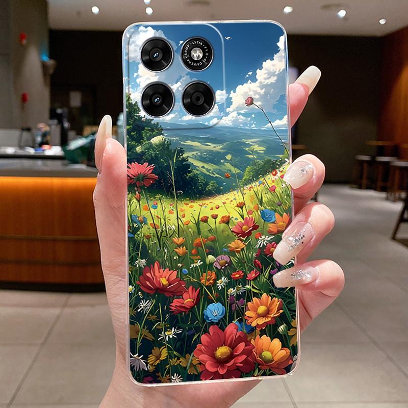 Чехол для Motorola Moto G67 G77 Эстетичный Роскошный Милый Крутой Для Мальчиков Девочек Мягкий Силикон Чехол для Телефона Задняя Крышка Прозрачный ТПУ Корпус