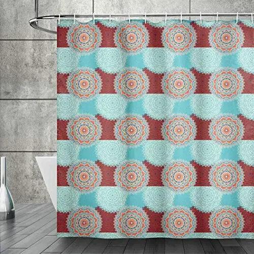 Занавеска для душа Mandala Boho, цветная занавеска для ванной комнаты с цветочным узором для украшения ванной комнаты из водонепроницаемой полиэфирной ткани с крючками