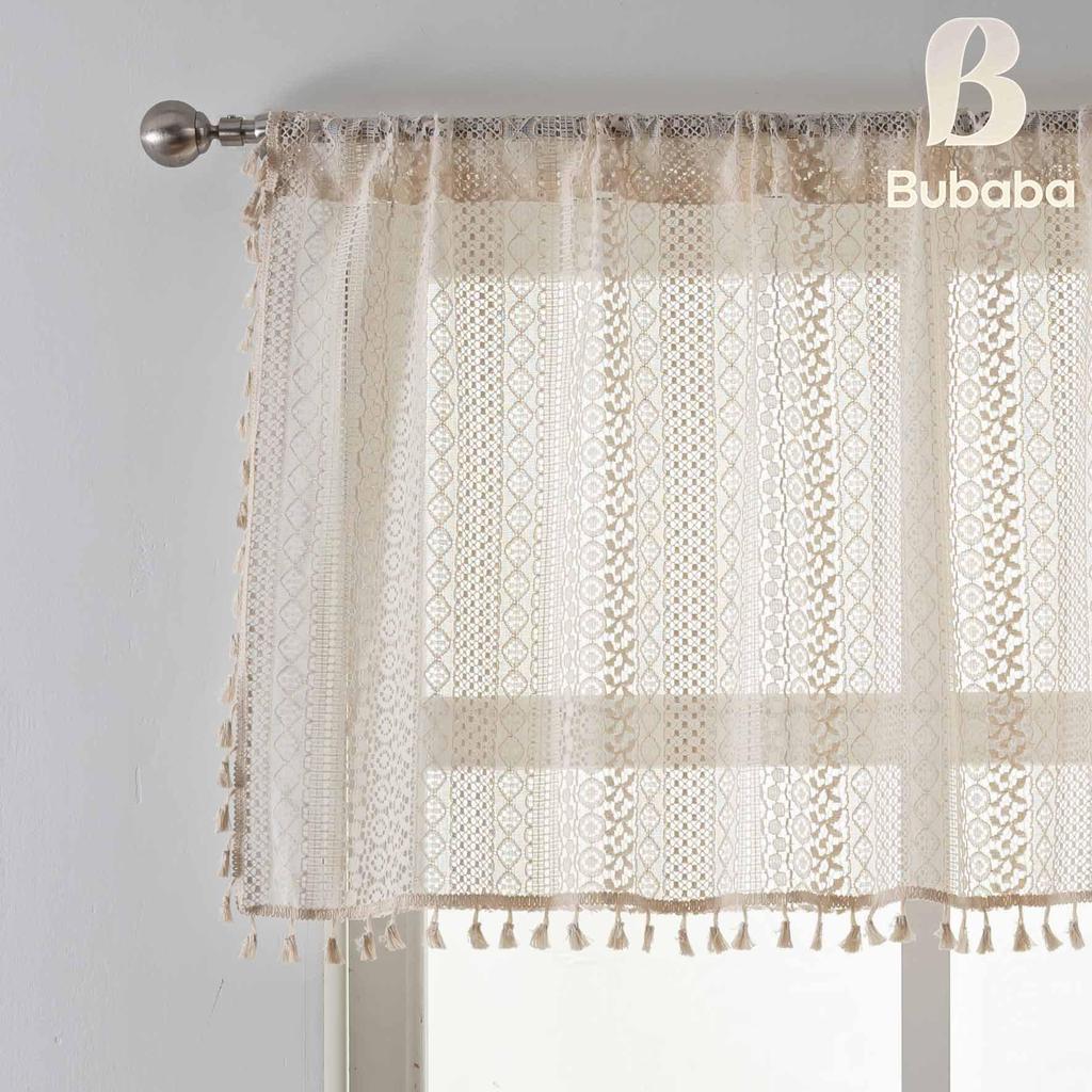 Короткая готовая занавеска Bu Baba из американской марли с кисточками для спальни, эркерного окна или двери.
