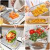 Baking Tray Oil Frying Baking Pan Stainless Steel Non-Stick Chips Basket Baking Dish Grill Mesh Square Frying Colander