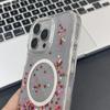 MOBEST For iPhone 15 Pro Max Magnetic Case Heart Shape Glitter Design TPU+PC Phone Cover