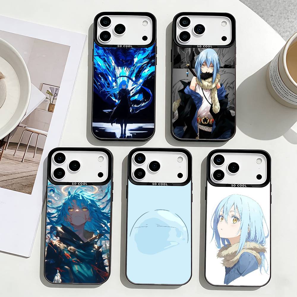 Чехол для телефона Slime Anime Rimuru Tempest для iPhone17,16,15,14,13,12,Pro Max Черный Цветной Чехол для телефона