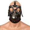 PU Leather Mask with Lock Bondage Fun Headgear Adult Sex Toy Fetish BDSM Slave Femdom Sex Furniture Harness