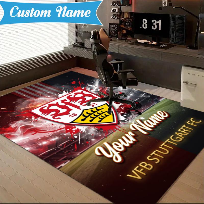 Custom Name Vfb Stuttgart Mascots Rug Indoor Floor Mat Chair Rug Perfect for Living Room, Bedroom, Playroom, Game Room Christmas fan gifts