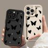 Black Butterfly Print Soft Silicone Cover For iPhone 16 Pro Max 15 14 Plus 13 Pro 12 11 XS XR 8 7 Lens Protection Matte Shockproof TPU Phone Case