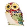 Metal Trinket Box Owl Shape Shiny Exquisite Zinc Alloy Jewelry Box for Tabletop Decoration