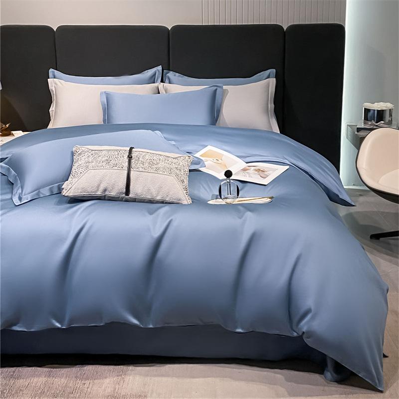 Long Staple Cotton 80 Count Pure Cotton Solid Color Single Duvet Cover Three Piece Set Four Piece Set Solid Color Duvet Cover