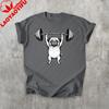 Смешная футболка с мопсом для спортзала Собака-тяжелоатлет Мем Собака Винтажная футболка для тренировок Животное Графический топ с юмором о фитнесе Подарок на силуэт Готический топ