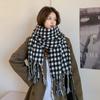 Autumn and Winter Warm Imitation Cashmere Scarf for Women New Houndstooth Braided Tassel Shawl Versatile Student Couple Scarf