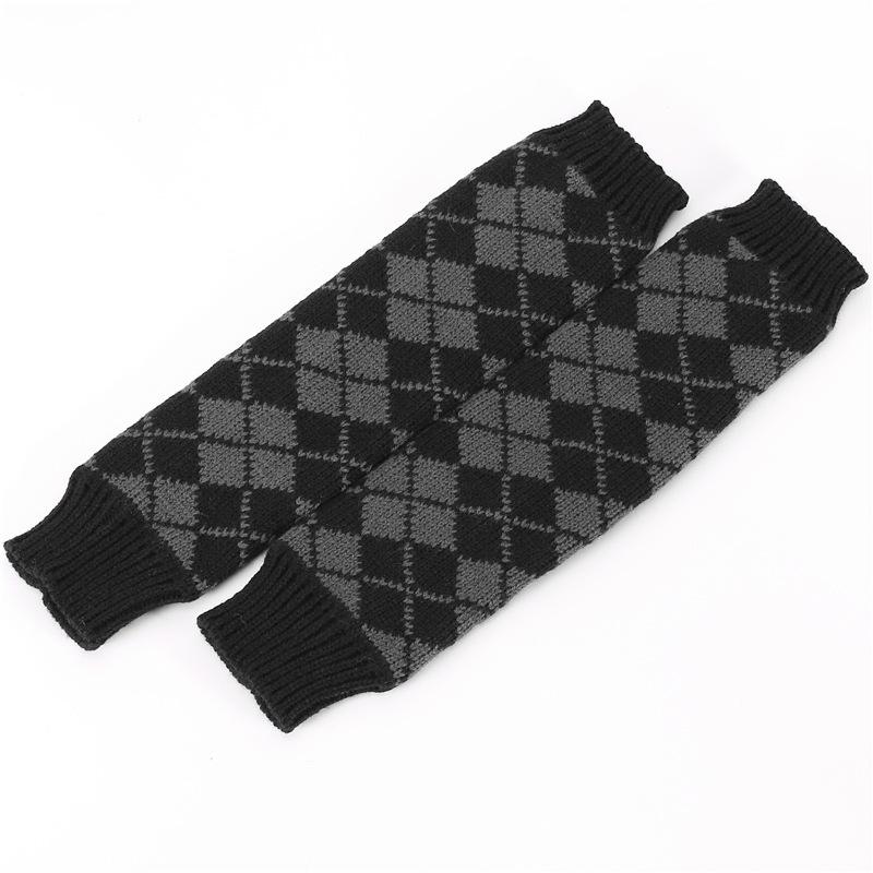 Новые перчатки без пальцев в форме ромба для женской осени и зимы, вязаные теплые рукава половинной длины и шерстяные напульсники