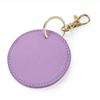 Personalized Round Imitation Leather Keychain with Gold Stamping and Engraving