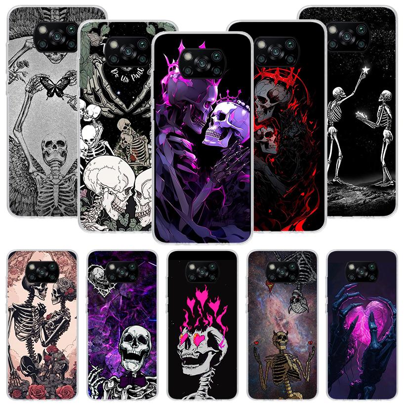 Anatomy Skeleton Heart Lovey Kiss Phone Case For Xiaomi Poco F7 Ultra X7 X6 Pro X5 Redmi 15 15C 13 13C 12 12C 10 10A 10C 9 9A 9C