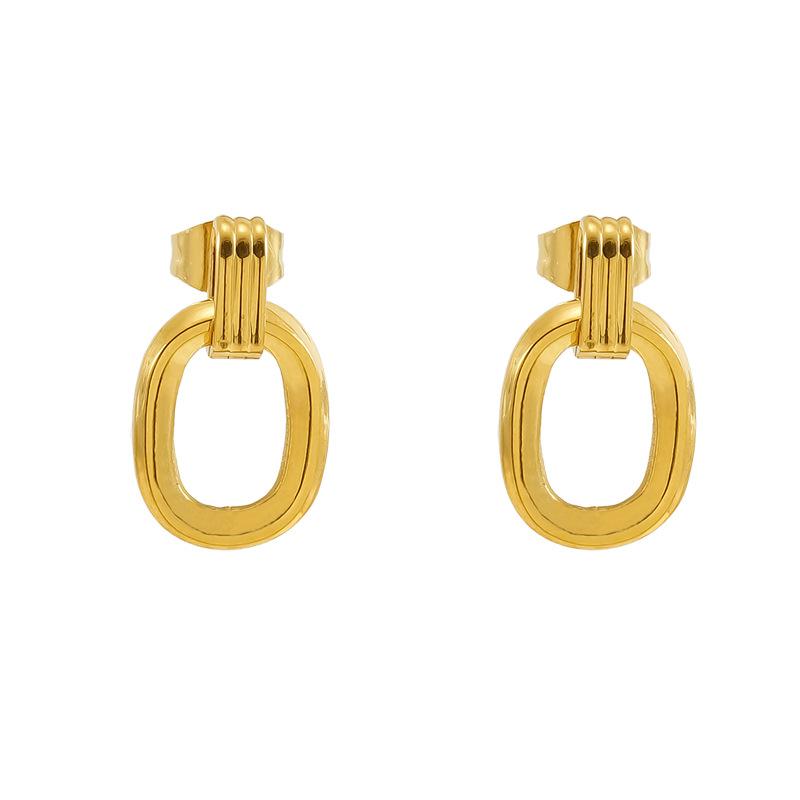 Круглые геометрические серьги-гвоздики из нержавеющей стали в стиле ретро для женщин, трендовые серьги высокого класса