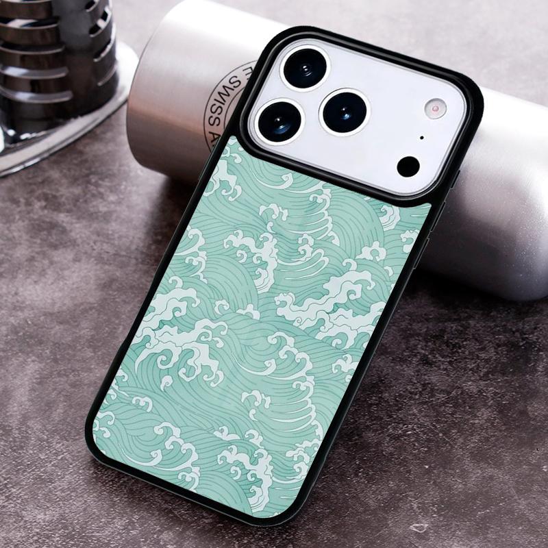 Японский стиль Волна Чехол для телефона для iPhone 17 16 15 Pro Max Air 14 13 12 11 Plus Ударопрочный чехол