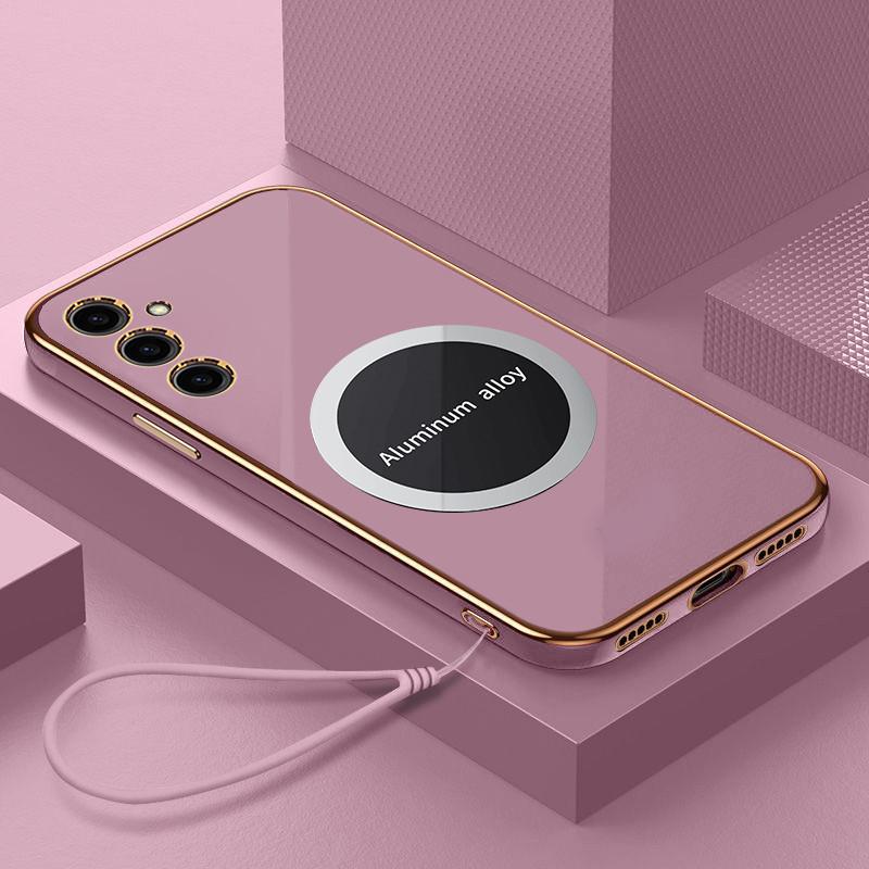 For Samsung Galaxy S25+ Case Samsung S25+ SM-S936B Phone Case Magnetic attraction Plating ShockProof Silicone Back Cover