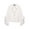 ZR European and American women's clothing 1116 summer new laminated ruffle edge niche versatile long-sleeved shirt top women