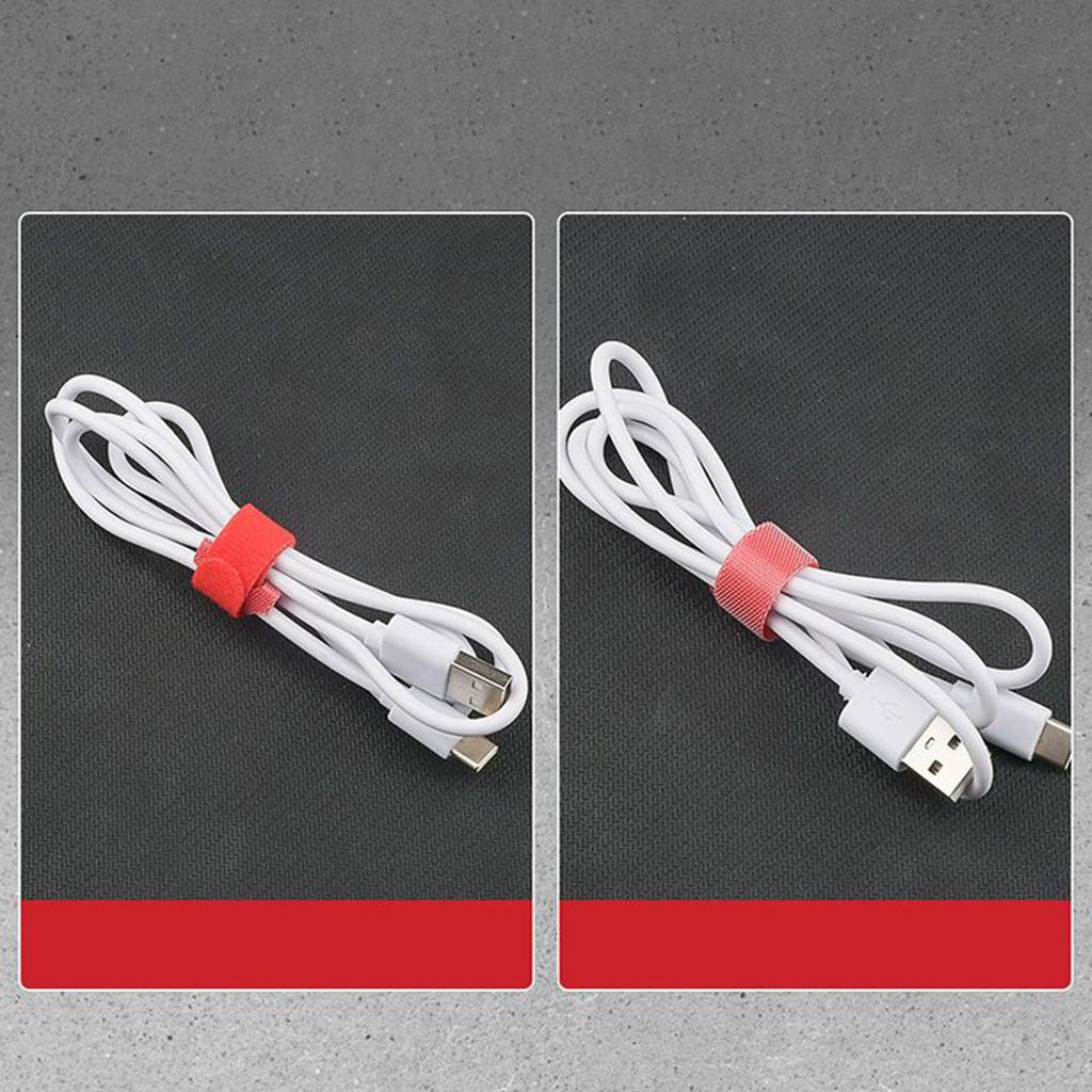 50Pcs Fastening Cable Ties Hook and Loop Nylon Rich Colors Cable Straps for House Office Man