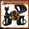 Indoor Outdoor Yard Decor Cute Witch Cat Resin Figurine, Halloween Garden Statue, Spooky Home Collectible Figures Ornaments for Patio Balcony