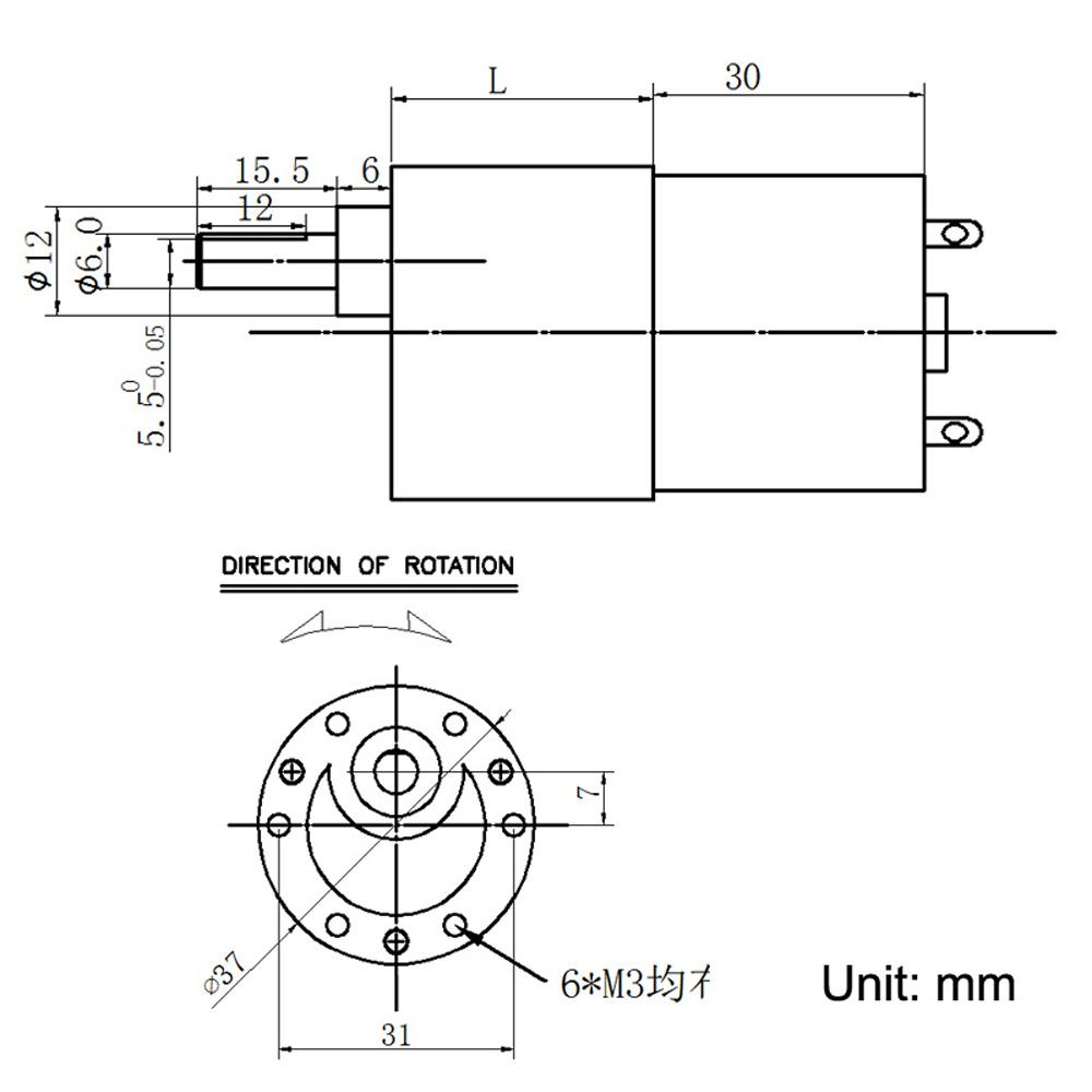Bringsmart JGB37-3530 Gear Motor High Torque 12v DC Motor 7-960rpm Motor Reduction Gearbox Box Motor Electrico Reversible