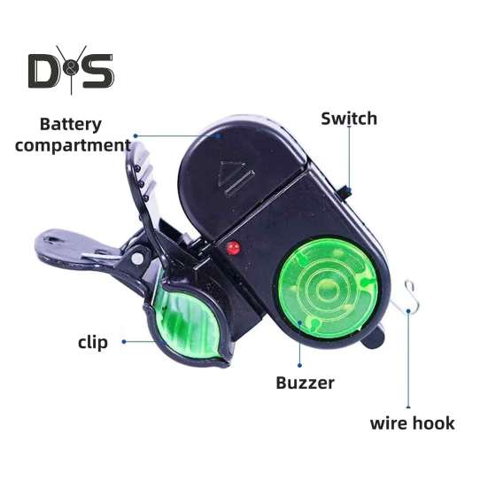 2 шт. Сигнализатор поклевки для рыбалки с силиконовым зажимом 80 дБ, ночной сигнализатор поклевки, светочувствительный электронный индикатор поклевки, датчик удара, светодиодная лампа для рыбалки