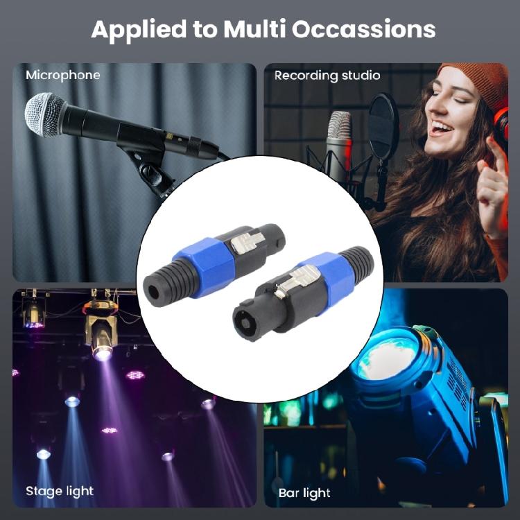 4Pcs 4 Poles 4 Pin NL4FC Connector Speaker Plug Sound Cable Adapter Docking Cable Connector Accessories for Speaker