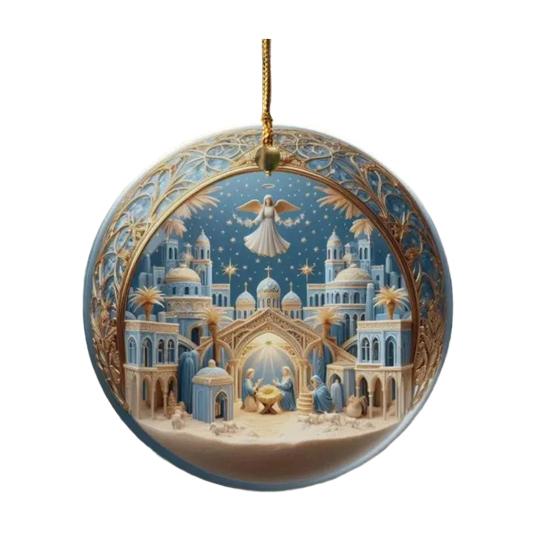 Акриловый кулон Рождественское украшение со шнурком Легко повесить Рождественский вертеп Подвеска