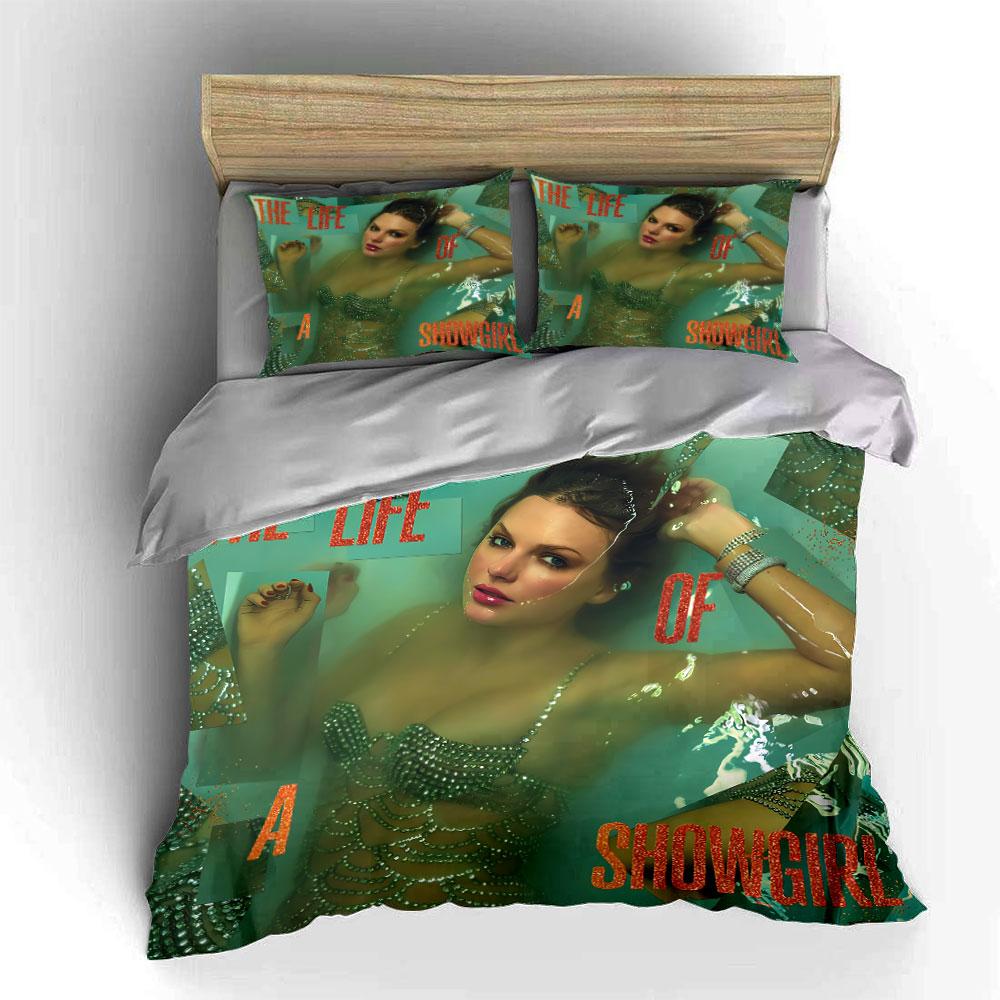 Showgirl-Themed Glam Print Set Bedding Duvet Cover Set Duvet Cover Pillowcases (1*Duvet Cover 2*Pillowcases, without duvet insert)