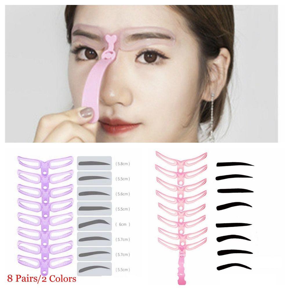 Makeup Tool Reusable Brow Grooming Card Eyebrow Stencils Kit Shaping Template Eyebrow Definition
