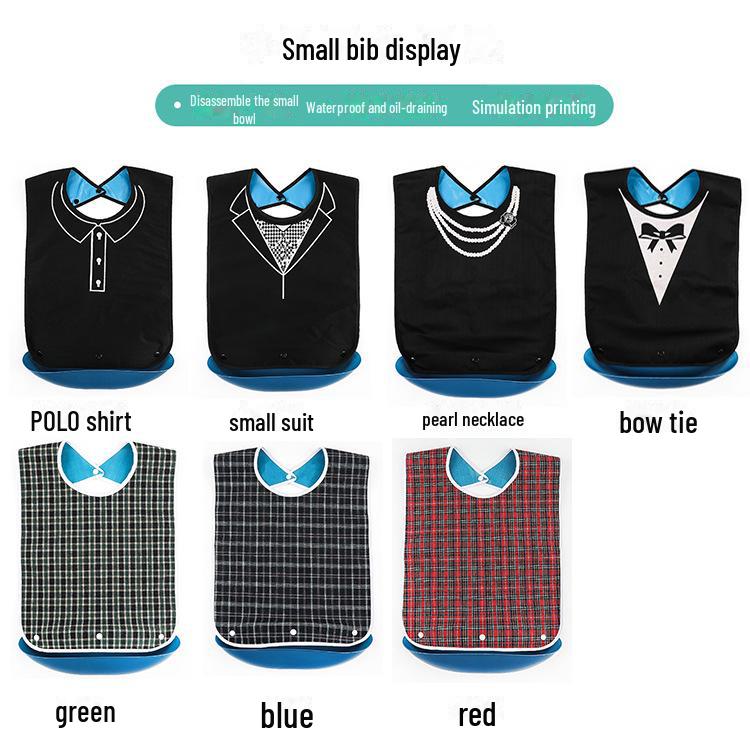 Водонепроницаемый клетчатый нагрудник для взрослых - герметичный, очень большой, устойчивый к пятнам, для столовой для пожилых людей