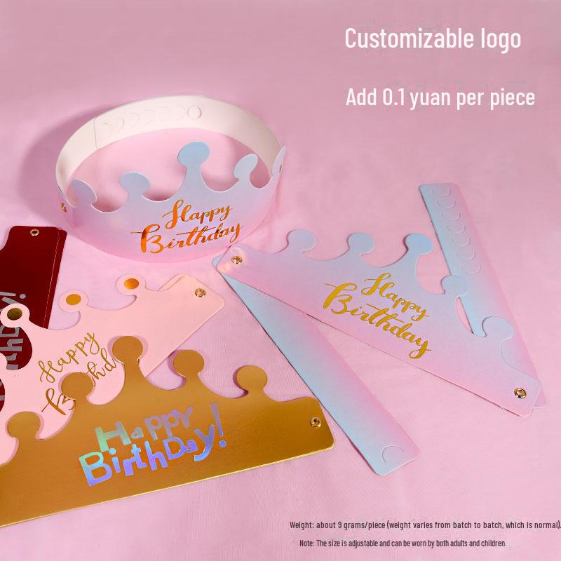 Золотая корона на день рождения для взрослых и детей - складной головной убор для вечеринки в виде торта