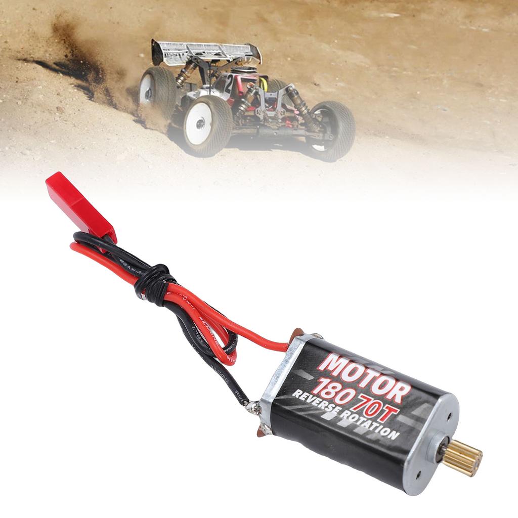 High Strength 180 Brushed Motor JST Female Plug 70T, Low Noise Brushed Motor with 11T Gear for 1Celsius24 1Celsius18 Scale Model Cars, Convenient to
