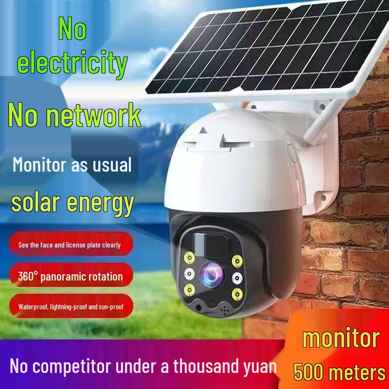4G Solar-Powered Surveillance Camera with Data Plan, Network-Free, Remote Mobile Monitoring, HD 500W, Waterproof for Outdoor Use