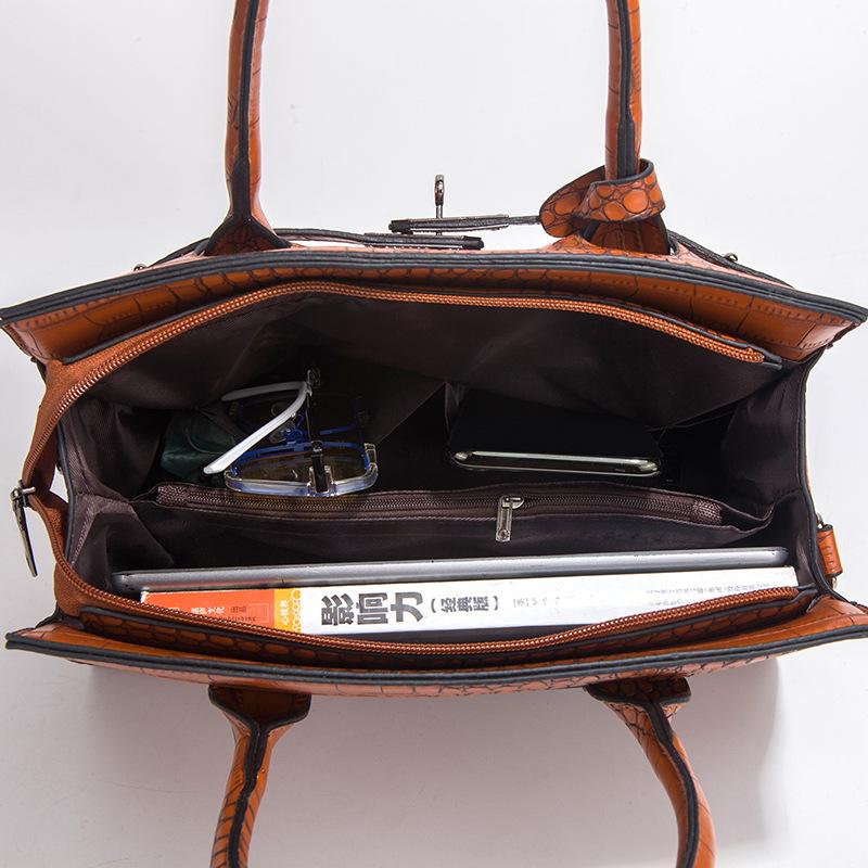 Женская сумка с крокодиловым узором, модная тенденция, диагональная сумка, большая вместительность