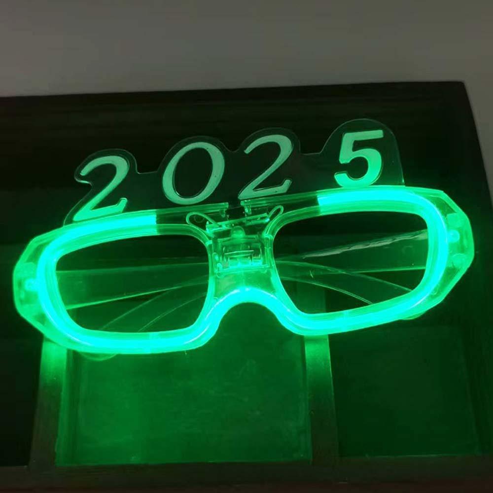 Цифра Буква 2025 Светодиодные Светящиеся Очки Фотографические Украшения Очки для Новогодней Вечеринки Новогодний Подарок