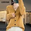 Spring and Autumn with Pockets Knitted Cardigan Women's Jacket Solid Color Loose Thin Outwear Top Long-sleeved Knitwear