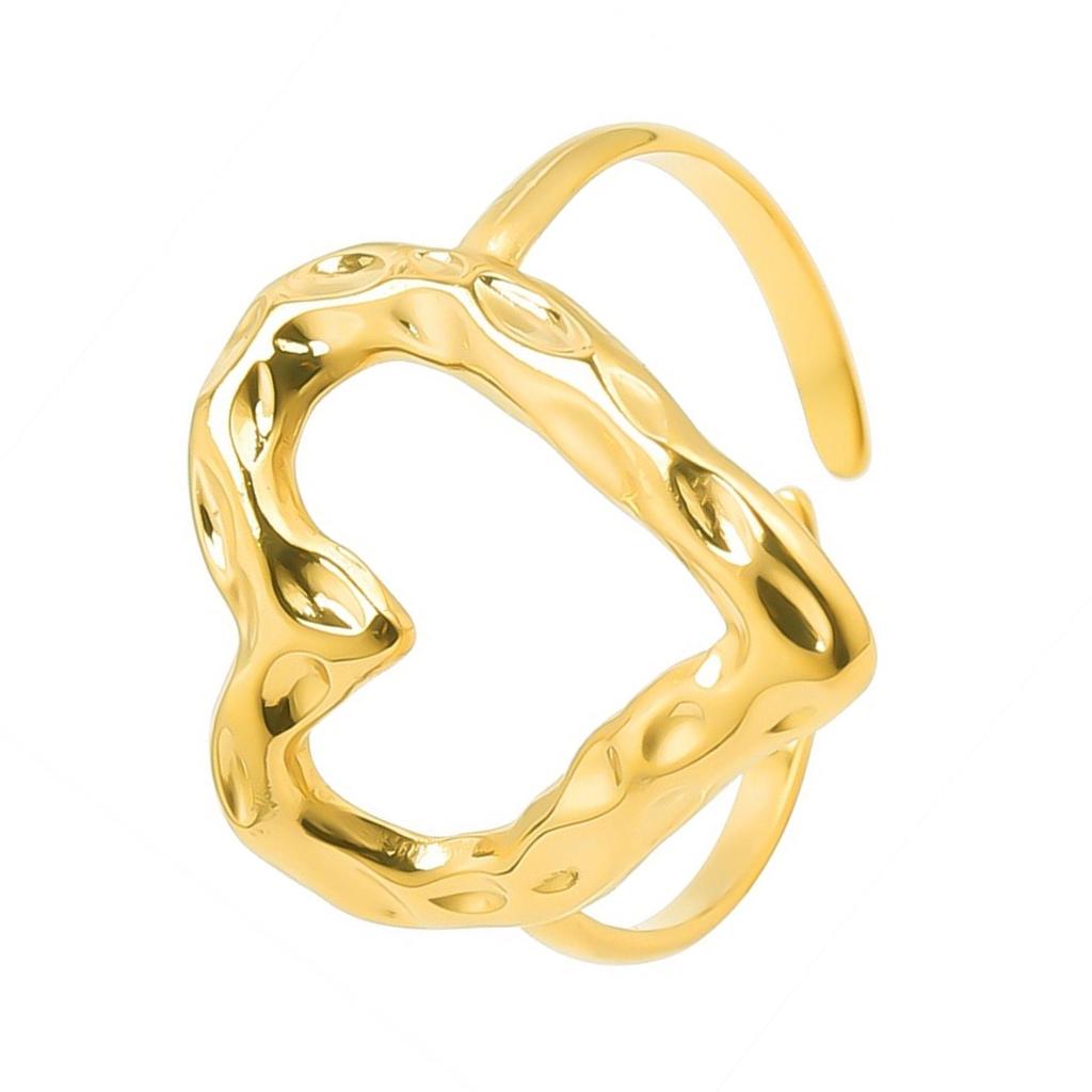 Adjustable Heart Shaped Rings Jewelry Stainless Steel Sweetheart Rings Open Adjustable Rings Jewelry for Fashionistas