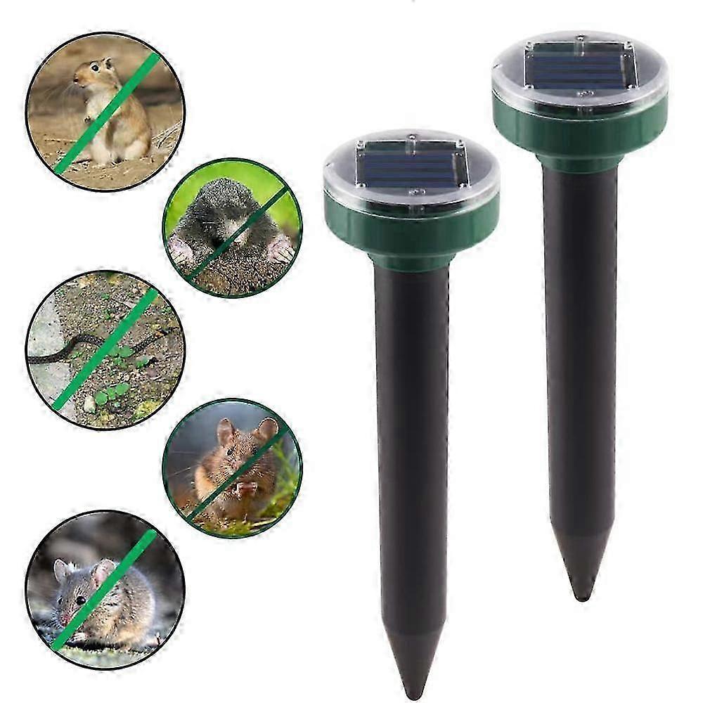 Solar Ultrasonic Snake Mouse Repeller Outdoor Pest Control 2PCS