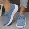 Cool Breathable Lace Up Mesh Sneakers Women Autumn Soft Wedge Heel Thick Bottom Sneakers Comfort Non Slip Light Running Shoes