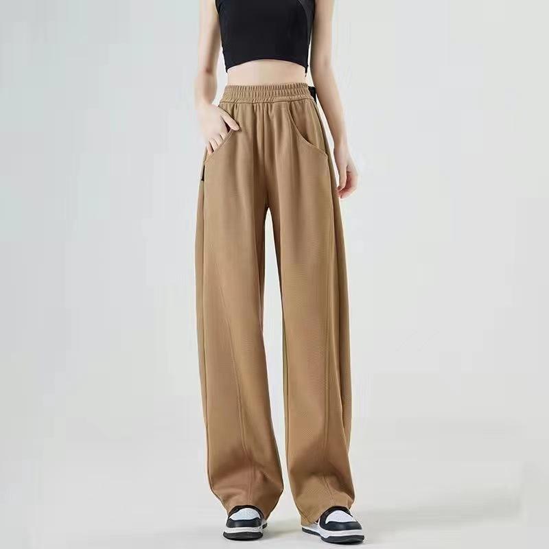 Женские широкие спортивные брюки, летние тонкие модные элегантные повседневные брюки с высокой талией, повседневные спортивные брюки в американском стиле