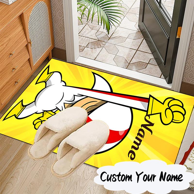 Custom Name Powerful Warrior Buttowski Carpet, Chair Rug,Area Rug for Office Bedroom living rooms bedroom, Doormat decor Christmas fan gifts