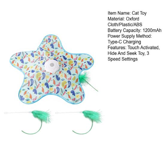 Интерактивная игрушка для кошек, перезаряжаемая, активируемая прикосновением, игрушка для котят «Прятки», 3 режима скорости, вращающийся плюшевый хвост для упражнений и развлечений домашних кошек