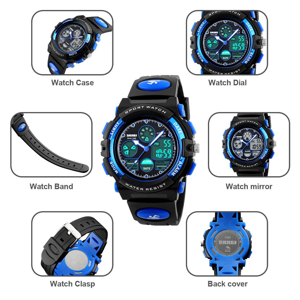 Fashion Sports Waterproof Children Watches For Girl Boys SKMEI Brand Digital LED Alarm Chrono Student Clock Wristwatches Relogio