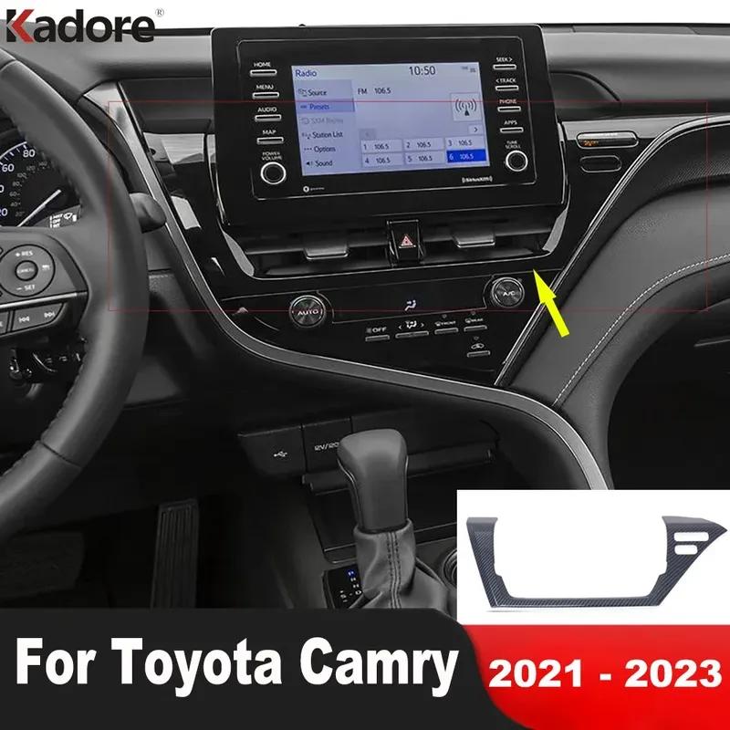 For Toyota Camry Carbon Fiber Car Center Air Condition Vent Outlet Cover Trim Interior Mouldings Accessories