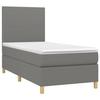 3142138 vidaXL Divan Bed and Mattress Dark Grey 90x190 Cm Fabric