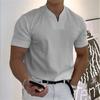 Muscle Мужская карманная спортивная футболка для фитнеса больших размеров, мужская эластичная хлопковая летняя рубашка-поло с коротким рукавом и V-образным вырезом