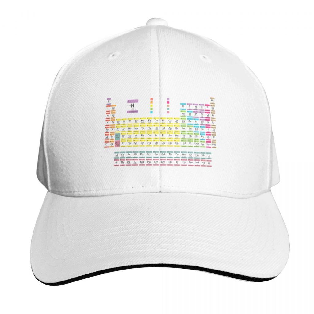 Periodic Table detailed with color code on black background HD High Quality Online Store Baseball Cap