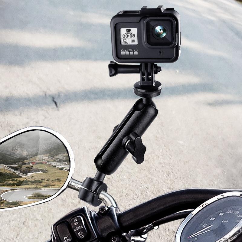 Motorcycle Bike Handlebar Support for Sports Camera Gopro Moto Ram Bracket Mount for Go Pro Insta360 Action Cam Motorbike Holder